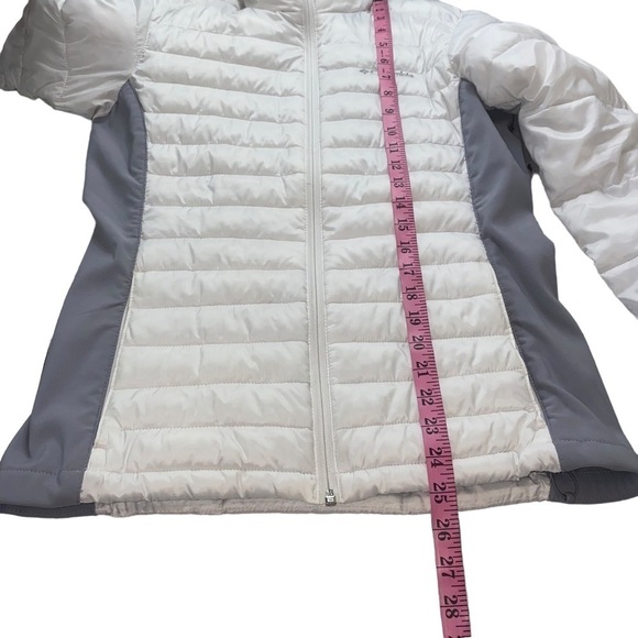Columbia Jacket Powder Pillow Lightweight White and Gray Insulated Hybrid Coat - Picture 8 of 9